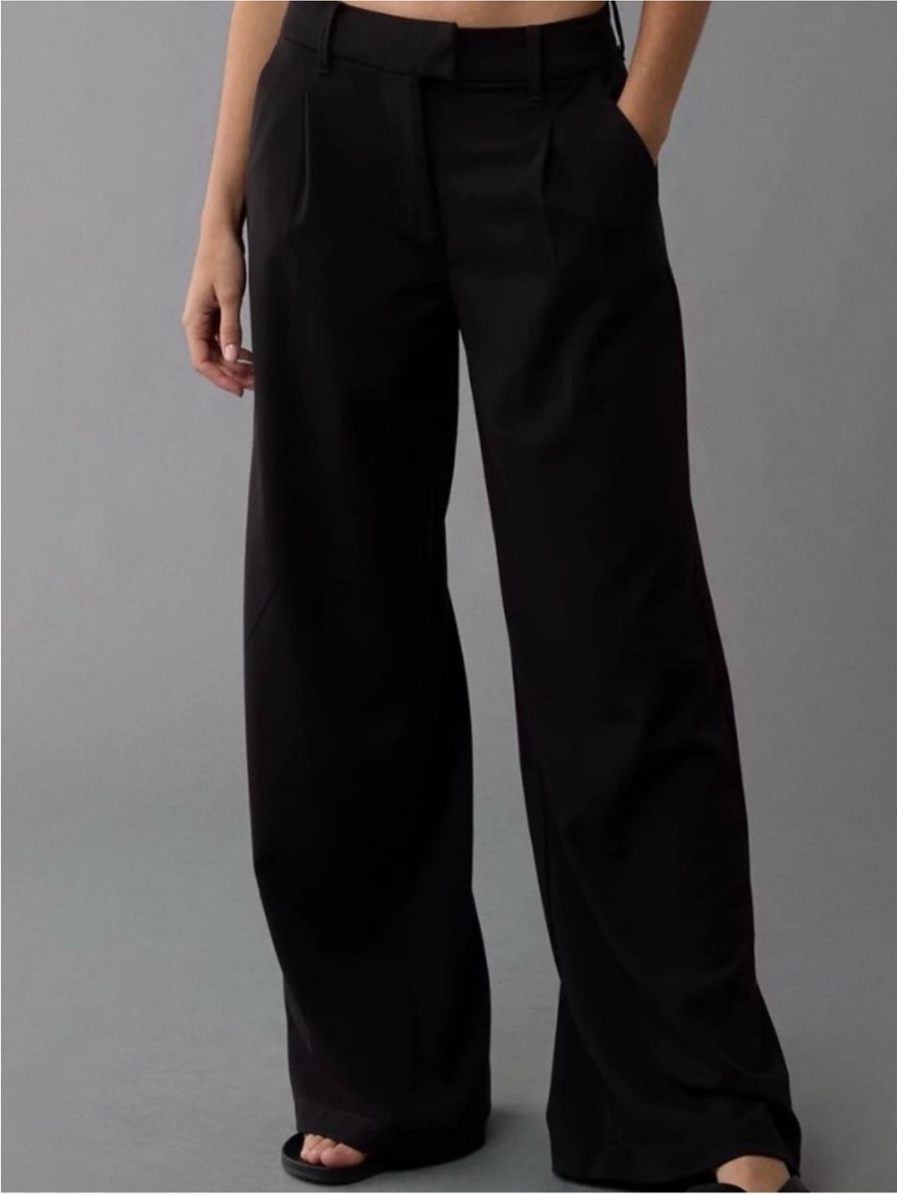 American Eagle Wide-Leg Black Women's Trousers